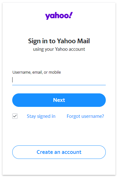 yahoo mail login