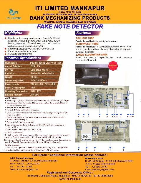 FAKE NOTE DETECTOR-UV Lamp (Model:  NCD-02)